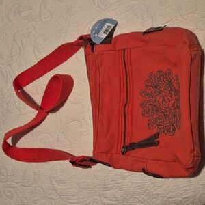 Life is Good Crossbody Bag Blossom Daisy Zipper close top, 2 zip pockets NEW